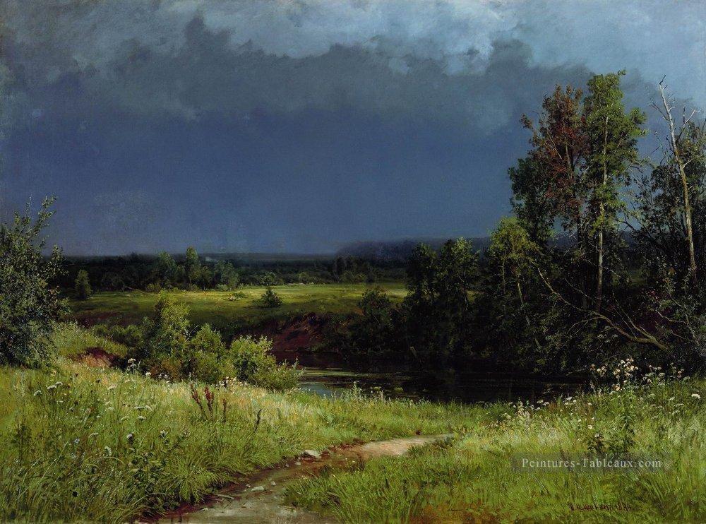 tempête de rassemblement 1884 paysage classique Ivan Ivanovitch Peintures à l'huile